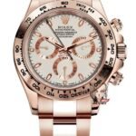 Rolex Cosmograph Daytona Series m116505-0010, rose gold case and white dial, 40mm size.