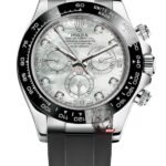 Rolex Cosmograph Daytona Series m116519ln-0026, White Case Natural Mother-of-Pearl Dial with Genuine Diamond Markers Ceramic Bezel, 40mm Size.