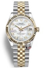 Rolex Datejust Series m278273-0028, Two-Tone Gold Case Mother-of-Pearl Dial, 31mm size, Jubilee stainless steel bracelet.