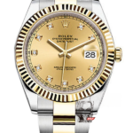 Rolex Datejust series m126333-0011, Two-Tone Gold Case with Gold Dial, 41mm size, Oyster stainless steel bracelet.