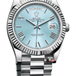 Rolex Day-Date series M228236-0012, Ice Blue Dial Roman Numeral Hour Markers, Day-Date Functions, 40mm Size.