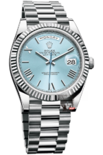 Rolex Day-Date series M228236-0012, Ice Blue Dial Roman Numeral Hour Markers, Day-Date Functions, 40mm Size.