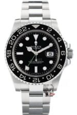 Rolex GMT-Master II series 116710LN-0001, All-Black Bezel Black Dial Green Hands, 40mm Size.