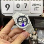 Audemars Piguet Royal Oak Offshore Series 26579CB.OO.1225CB.01, White Ceramic Blue Dial Full Ceramic Case Complete, Date Day Month Moon Phase Functions, 41mm size. - 图片 9