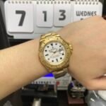 Rolex Yacht-Master Series 16628, White Dial Yellow Gold Case Bracelet Black Markings, 40mm Size. - 图片 6