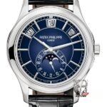 Patek Philippe Classical Watch Complicated Timepiece Series 5205G-013, Blue Dial, 40mm Size.