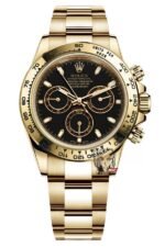 Rolex Cosmograph Daytona Series m116508-0004, Full Gold Case Black Dial Arabic Numerals, 40mm size.