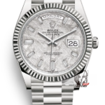 Rolex Day-Date Series m228239-0055, White Gold Genuine Meteorite Dial, 40mm Size.