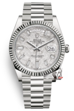 Rolex Day-Date Series m228239-0055, White Gold Genuine Meteorite Dial, 40mm Size.