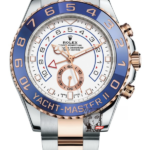 Rolex Yacht-Master series m116681-0002, Blue Ceramic Bezel White Dial Steel Bracelet, Chronograph function, 44mm size.