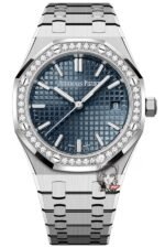 Audemars Piguet Royal Oak Offshore Series 77451ST.ZZ.1361ST.04, Blue Dial Gem-Set Bezel Mechanical Movement, 34mm Size.