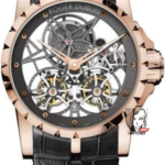Roger Dubuis Royal Oak Series RDDBEX0395, Rose Gold Case All Hollowed Out with American Alligator Leather Strap, 45mm Size.