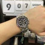 Rolex Cosmograph Daytona Series m116509-0055, Black Ceramic Bezel Stainless Steel Bracelet Square Diamond Hour Markers, 40mm size. - 图片 5