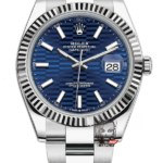 Rolex Datejust Series m126334-0031, Blue Checkered Dial Fluted Bezel, 41mm size, Jubilee Bracelet.
