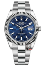 Rolex Datejust Series m126334-0031, Blue Checkered Dial Fluted Bezel, 41mm size, Jubilee Bracelet.