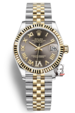 Rolex Datejust Series m278273-0018, Two-Tone Gold Case Grey Dial with Roman Numerals, 31mm size, Jubilee stainless steel bracelet.