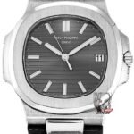 Patek Philippe Nautilus series 5711G-001, Grey Dial with Alligator Leather Strap, 40mm Size.