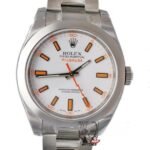 Rolex Milgauss Series 116400-72400, Lightning Bolt Hand white Dial, 40mm Size.