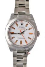 Rolex Milgauss Series 116400-72400, Lightning Bolt Hand white Dial, 40mm Size.