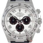 Rolex Cosmograph Daytona Series 116519-L(FC), Platinum Panda Dial White Face Black Bezel Roman Numerals, 40mm size.