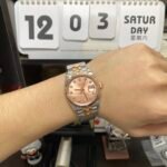 Rolex Datejust Series m126331-0008, Pink Dial with Checkered Bezel Two-Tone Rose Gold Case, 36mm Size, Five-Link Steel Bracelet. - 图片 6