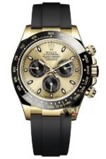 Rolex Cosmograph Daytona Series 116518LN-0040, gold case gold dial and rubber strap, 40mm size.