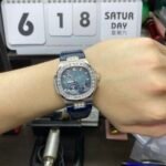 Patek Philippe Nautilus series 5724G-001, Square Diamond Bezel Blue Dial Blue Leather Strap, 40mm size. - 图片 12
