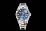 Rolex SKY-DWELLER series Black/BLUE Dial, FULL diamond case, ?,Month Date and GMT Dual Time Zone Functions, 42mm Size.