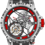 Roger Dubuis Royal Oak Series RDDBEX0545, Red Rubber Strap Titanium Case Carbon Fiber Movement Skeleton, 45mm Size.