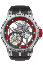Roger Dubuis Royal Oak Series RDDBEX0545, Red Rubber Strap Titanium Case Carbon Fiber Movement Skeleton, 45mm Size.