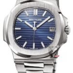Patek Philippe Nautilus series 57111P, 40th Anniversary Edition with Blue Dial, 40mm size.