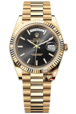 Rolex Day-Date Series m228238-0067, Ice Sugar Diamond Black Dial All-Gold Design, 40mm Size.