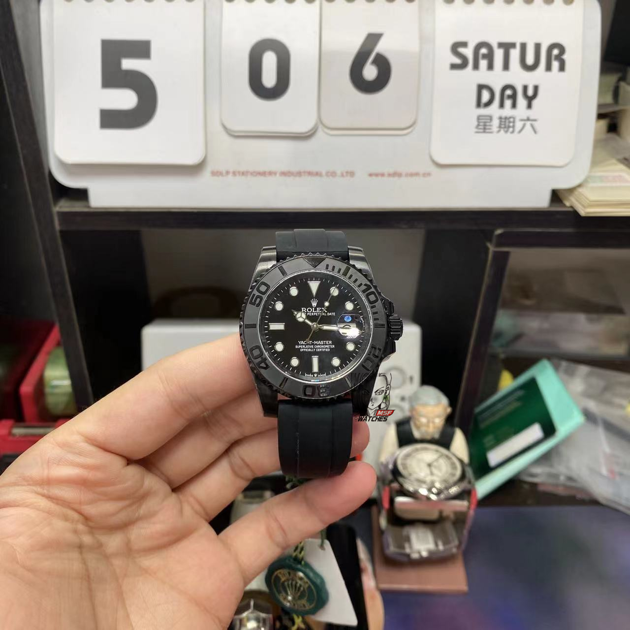 7225cbafac827f9242d77835afa1095f.png Rolex Yacht-Master Series ALL BLACK Carbon diamond MODIFY CASE ?40mm size. - 图片 1