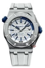 Audemars Piguet Royal Oak Offshore Series 15710ST.OO.A010CA.01, White Dial White Rubber Strap, 42mm size.