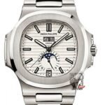 Patek Philippe Nautilus series 57261A-010, White Dial, Complete Month Day Date and Moon Phase Functions, 40.5mm Size.