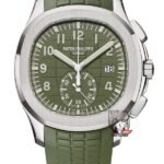 Patek Philippe Aquanaut Series 5968G-010, Khaki Green Dial, 42.2mm size.