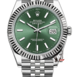 Rolex Datejust Series m126334-0028, Latest Mint Green Dial Fluted Bezel, 41mm Size.