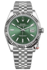 Rolex Datejust Series m126334-0028, Latest Mint Green Dial Fluted Bezel, 41mm Size.
