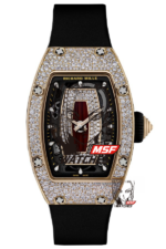 Richard Mille Women's Collection series RM 07-01, Red Lips Full Diamond Design, 45.66 x 31.40mm size.