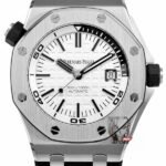 Audemars Piguet Royal Oak Offshore Series 15710ST.OO.A002CA.02, White Dial Rubber Strap, 42mm Size.