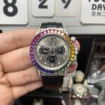 Rolex Cosmograph Daytona Series HIGH-END VVS S.Africa DIAMOND CASE WITH grey dial, 40mm size.