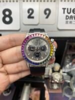 Rolex Cosmograph Daytona Series HIGH-END VVS S.Africa DIAMOND CASE WITH grey dial, 40mm size.