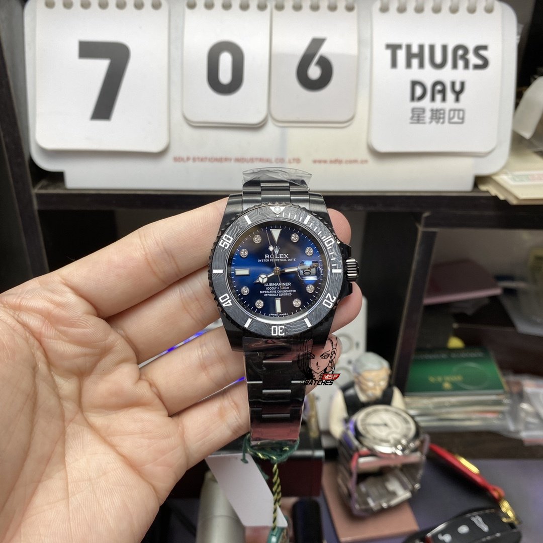 8393a6ebbd6bc19cf7544d5e5bb40b8a.jpg Rolex Submariner series BLAKEN MODIFY All carbon fiber CASE with 3135 blue spring mechanical movement 40MM SIZE - 图片 1