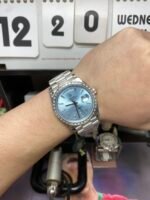 Rolex Day-Date series ?Ice blue dial with diamond bezel M228396TBR-0039 40mm - 图片 5
