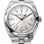 Vacheron Constantin Overseas Collections series 4500V110A-B126, White Dial Steel Bracelet Sunburst Patterned Brushed Dial, 41mm Size.