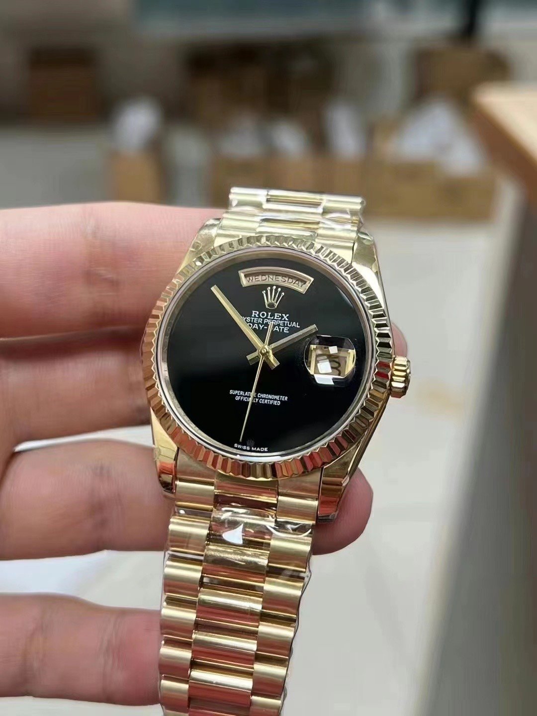 880dcebabf4418cd228c39059961986e.jpg Rolex Day-Date Series Watch Model m118238(Black Onyx)36mm - 图片 1