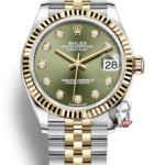 Rolex Datejust Series m278273-0030, Mint Green Dial Two-Tone Gold Case, 31mm size, Jubilee stainless steel bracelet.