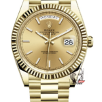 Rolex Day-Date Series m228238-0003, Full Gold Case Gold Dial Stick Hour Markers, 40mm Size.