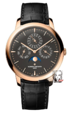 Vacheron Constantin Heritage Collection series 43175000R-B343, Black Dial Rose Gold Case Ultra-Thin Perpetual Calendar, 41mm Size.