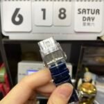 Patek Philippe Nautilus series 5724G-001, Square Diamond Bezel Blue Dial Blue Leather Strap, 40mm size. - 图片 11